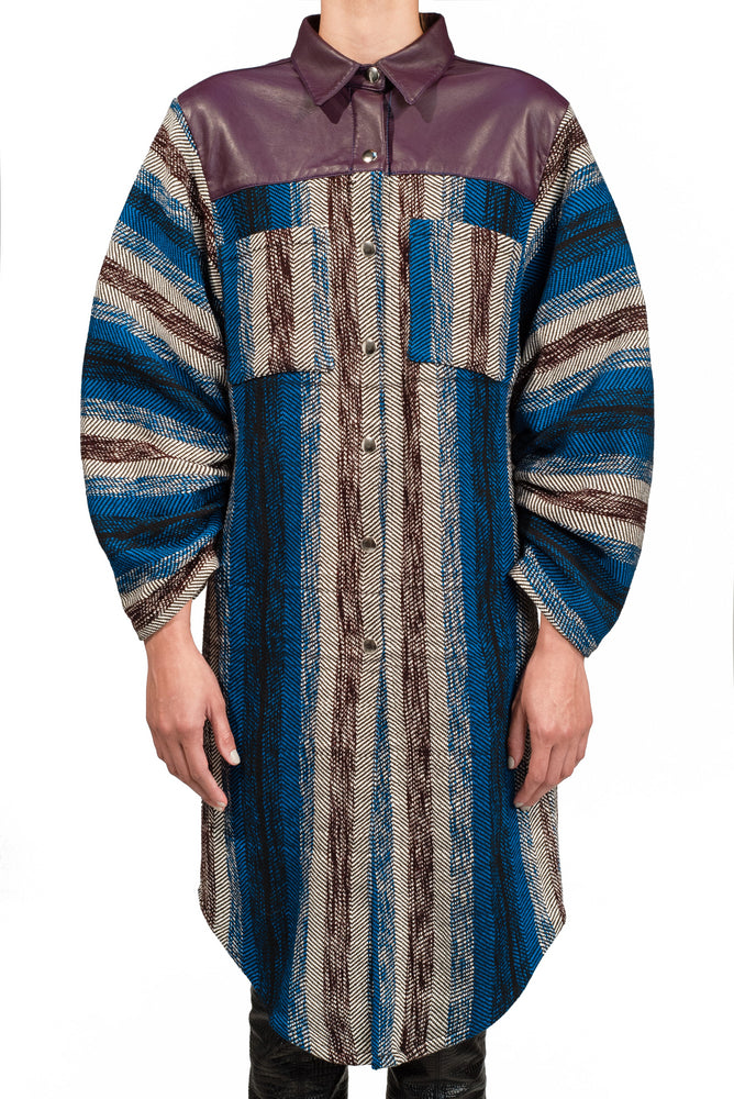 
            
                Load image into Gallery viewer, MOON STRIPES SHIRT DRESS LEATHER
            
        